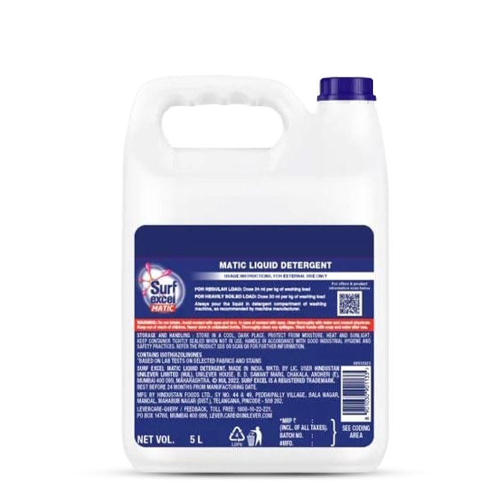 Surf Excel Matic Front Load Liquid Detergent 5L ( Pack of 2) 10 Ltrs