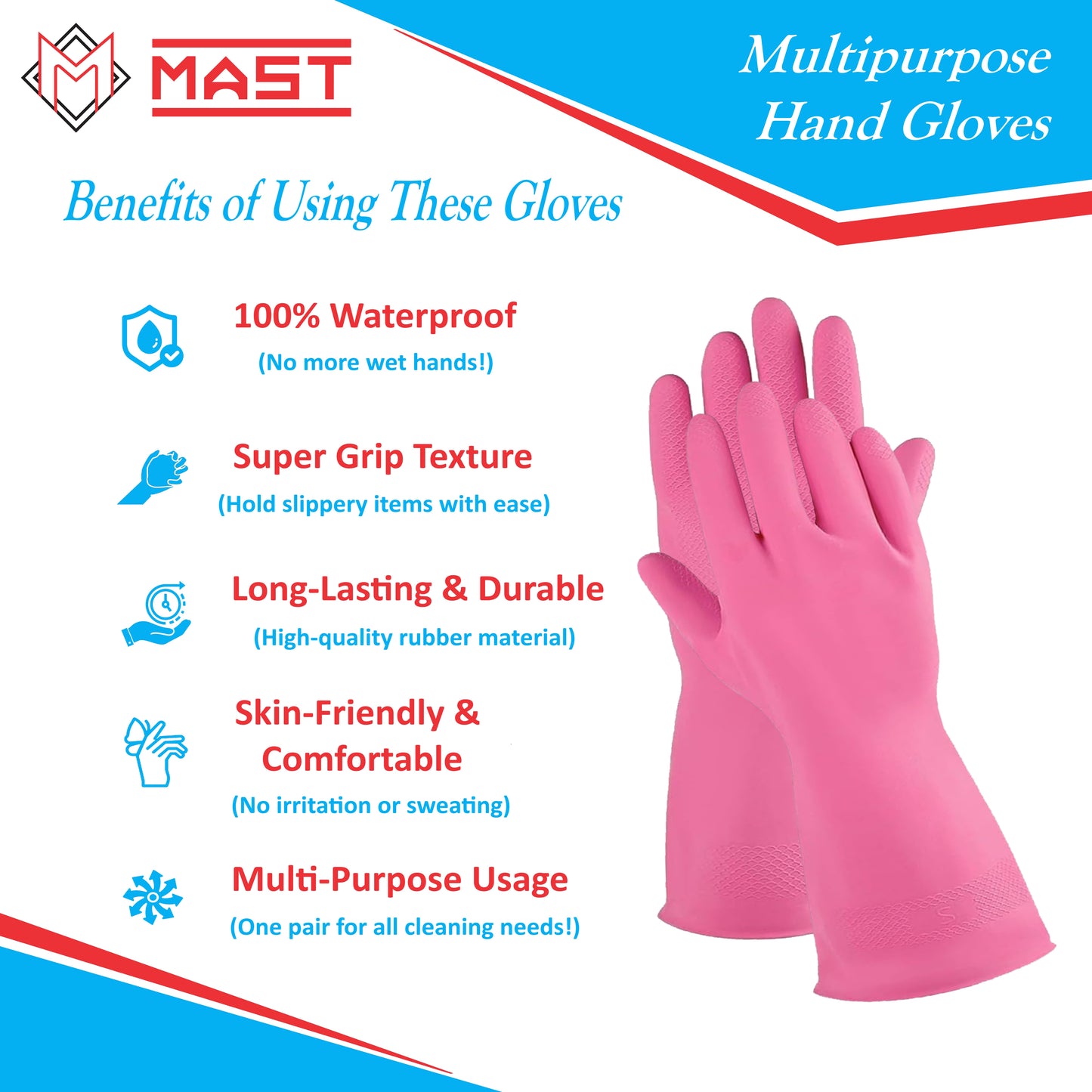 Mast Multipurpose Hand Gloves for Dishwashing, Cleaning, Gardening & More....
