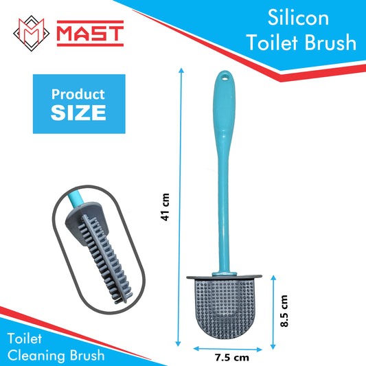 Mast Silicon Bristles Toilet Cleaning Brush| Blue | Pack of 2
