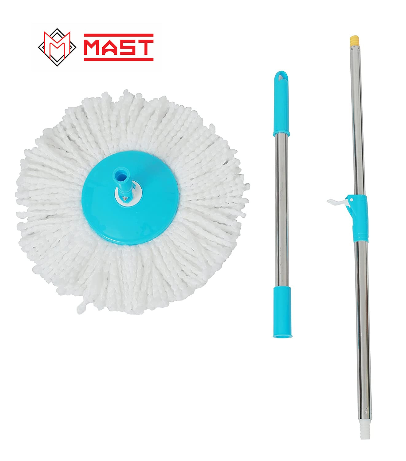 Mast Eco Magic Spin Mop with Stainless Steel Handle & 2 Microfiber Refills