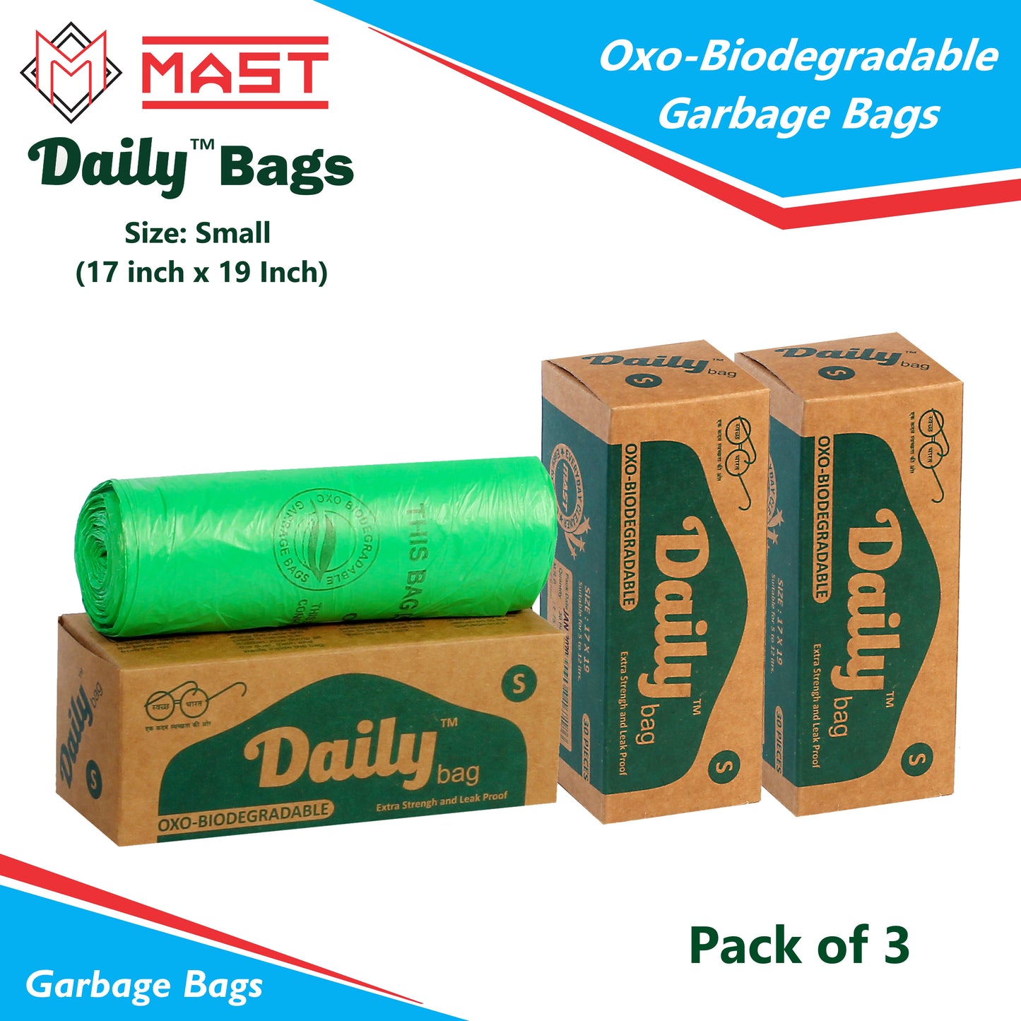 Mast Daily 17 X 19 Inches Bio-Degradable Garbage Bags