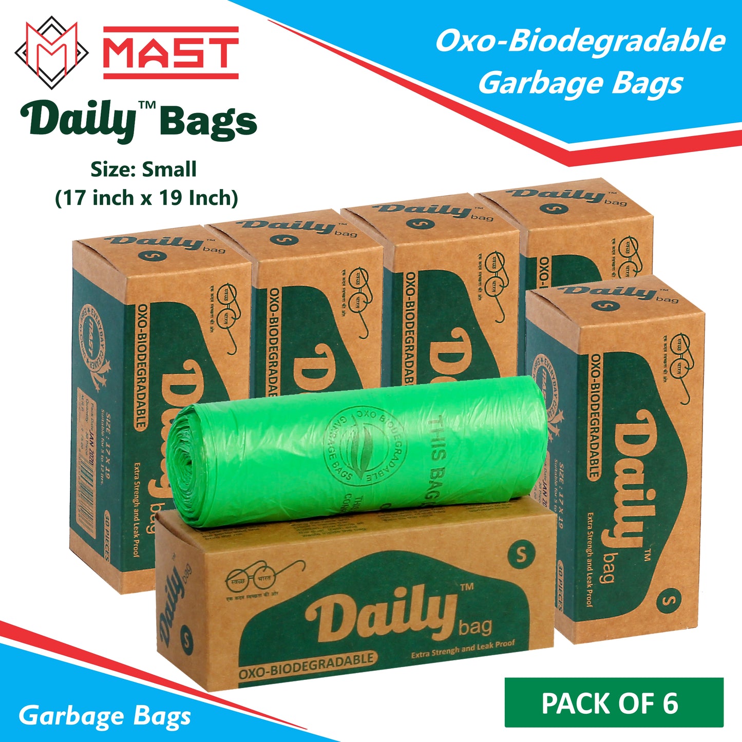 Mast Daily 17 X 19 Inches Bio-Degradable Garbage Bags