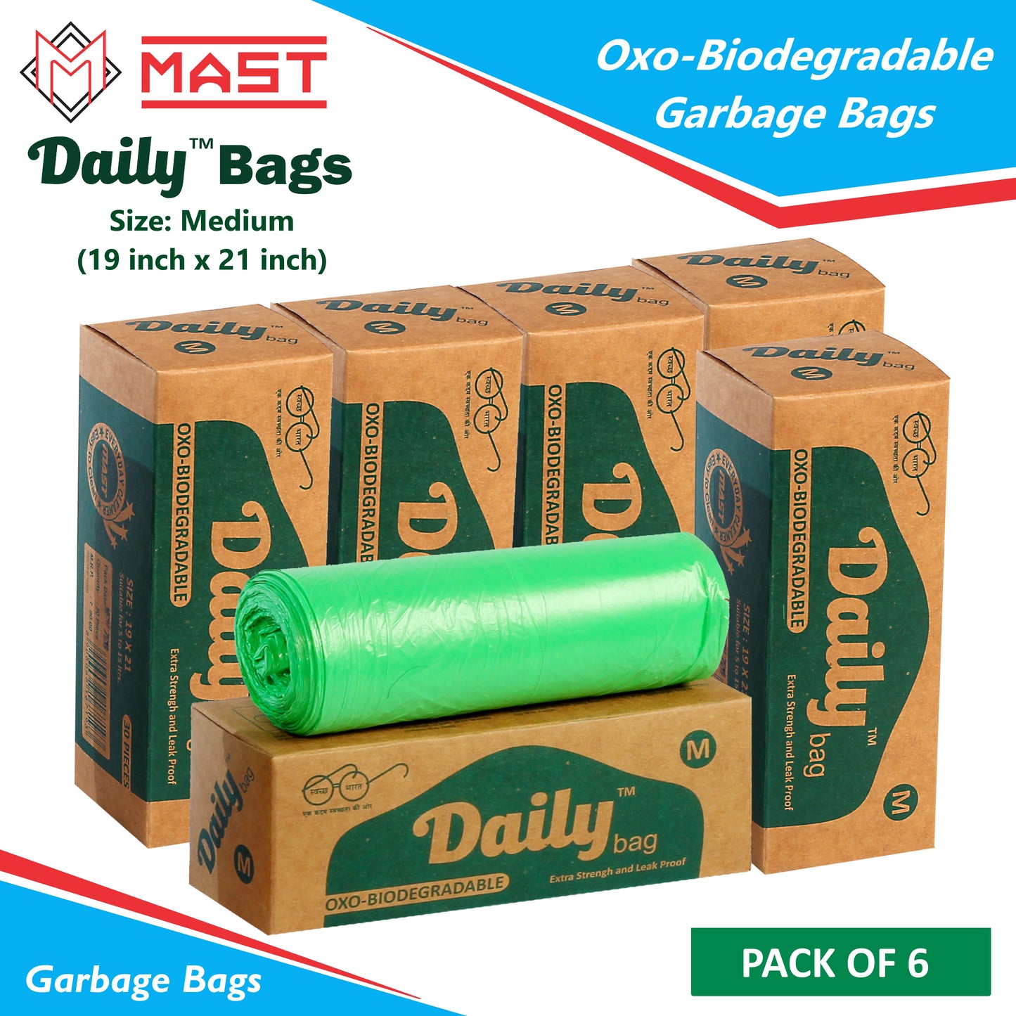 Mast Daily 19 X 21 Inches Bio-Degradable Garbage Bags