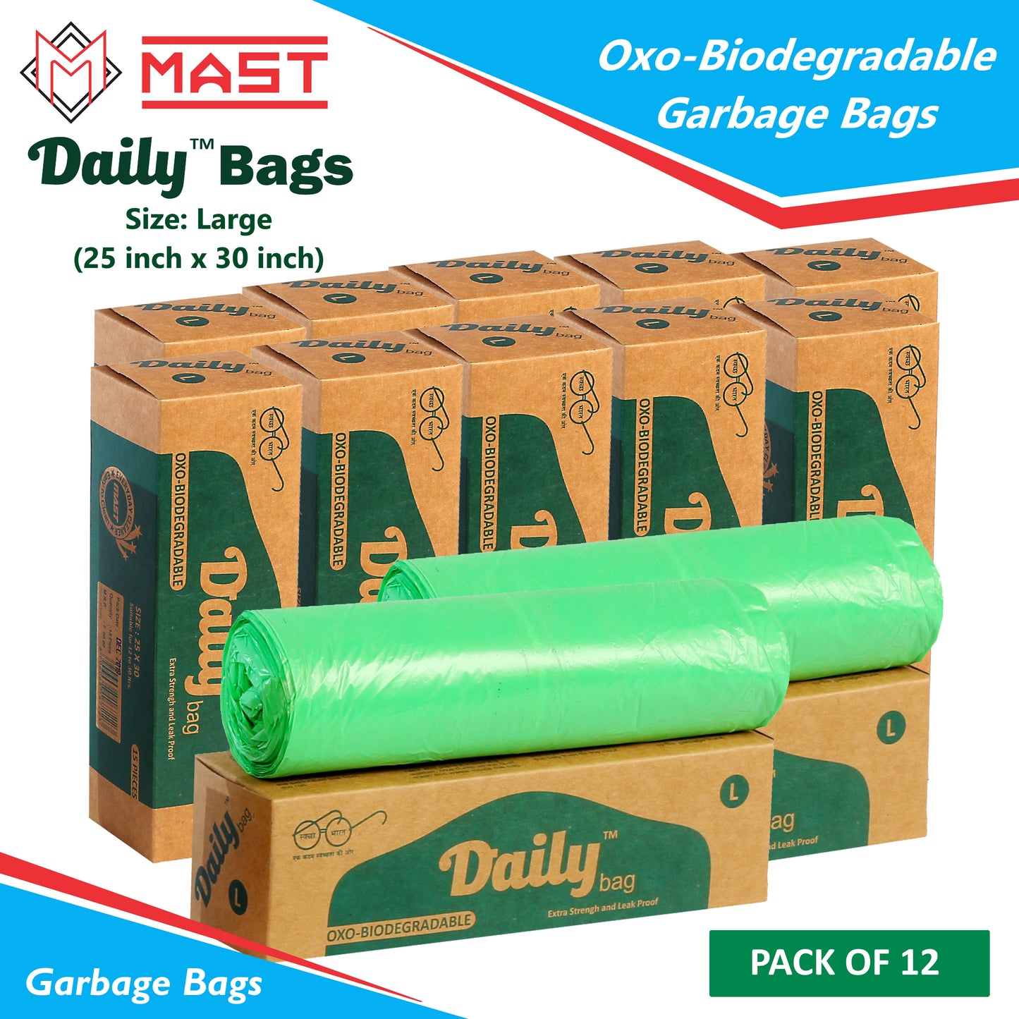 Mast Daily 25 X 30 Inches Bio-Degradable Garbage Bags