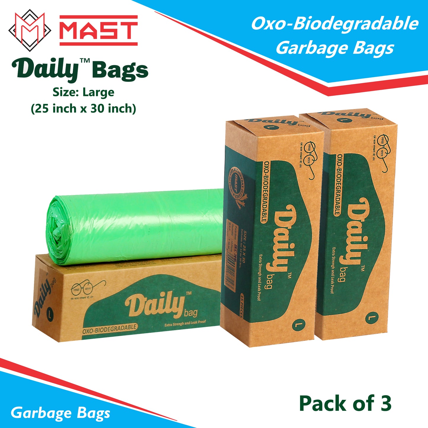 Mast Daily 25 X 30 Inches Bio-Degradable Garbage Bags