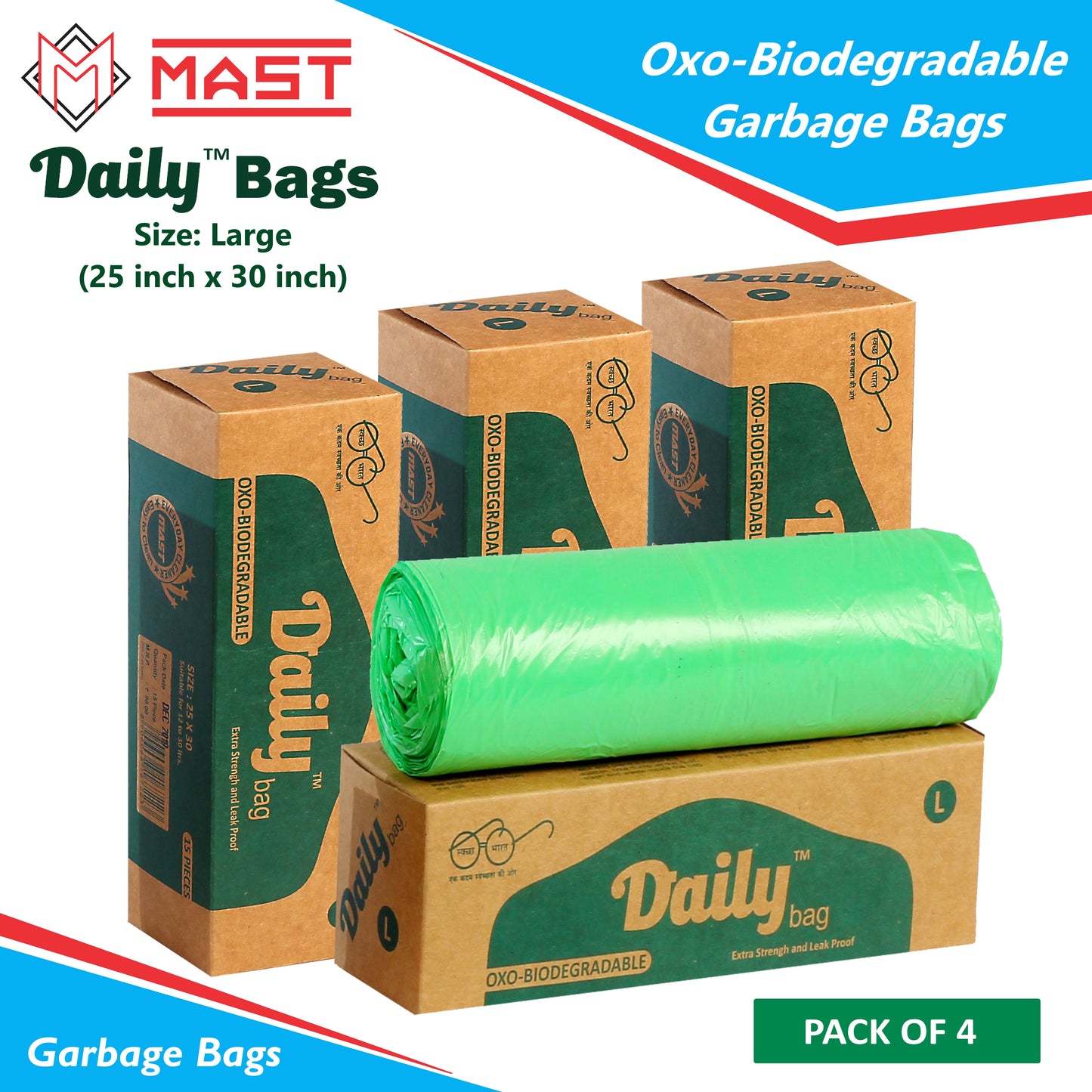 Mast Daily 25 X 30 Inches Bio-Degradable Garbage Bags