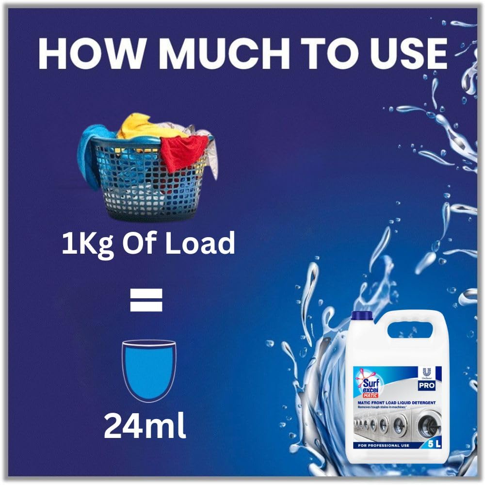 Surf Excel Matic Front Load Liquid Detergent 5L ( Pack of 2) 10 Ltrs