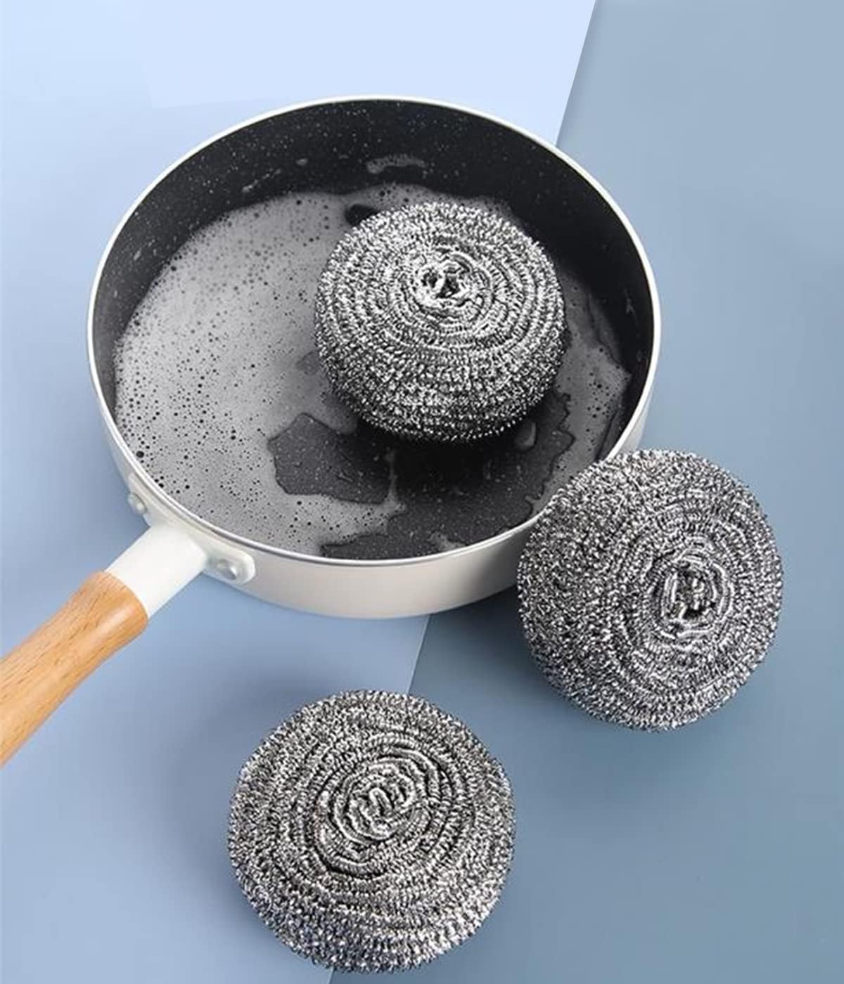Non-Magnetic Stainless Steel Scrubber for Cleaning, Pots, Pans, Ovens, Bar-B-Queue Grills, Dishes