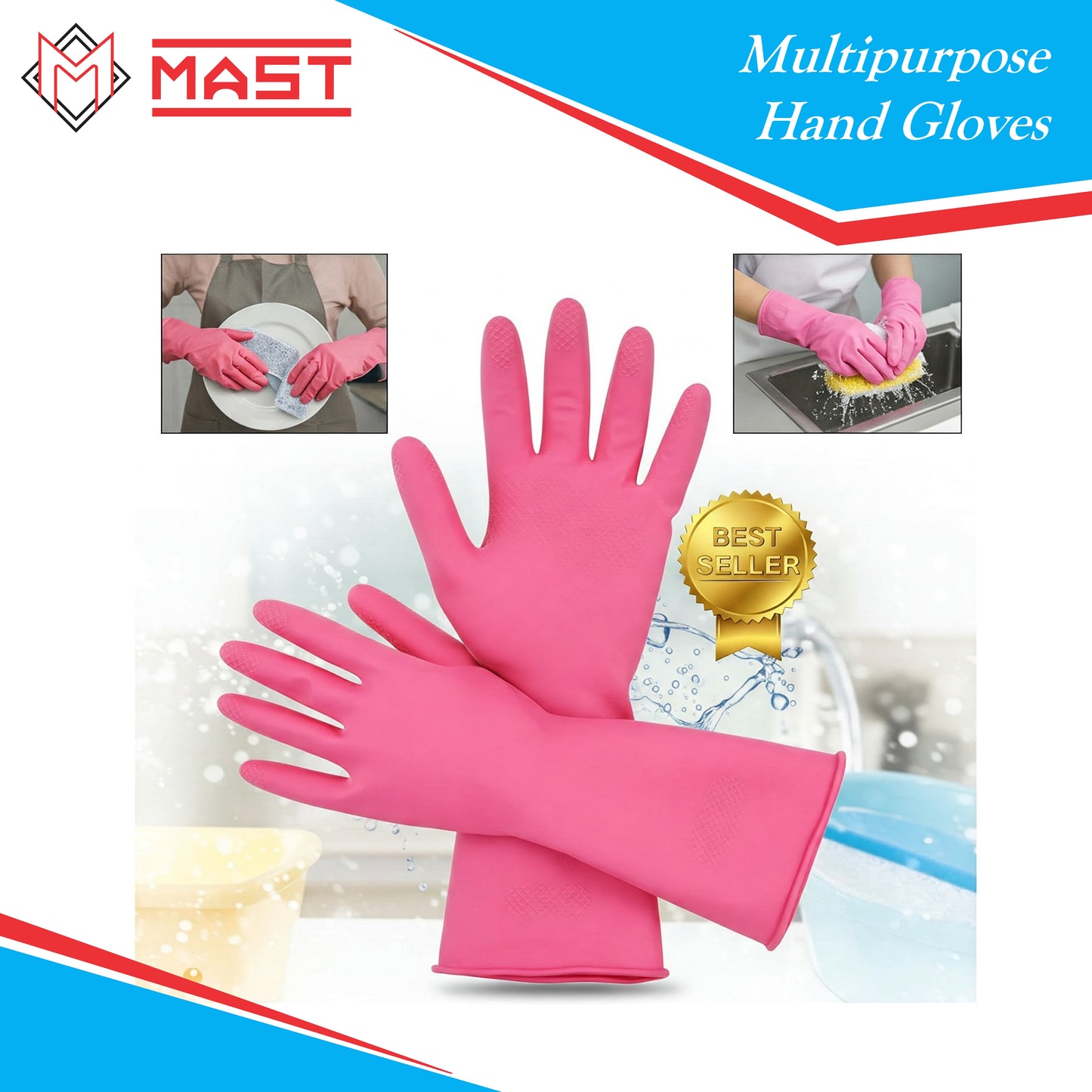 Mast Multipurpose Hand Gloves for Dishwashing, Cleaning, Gardening & More....