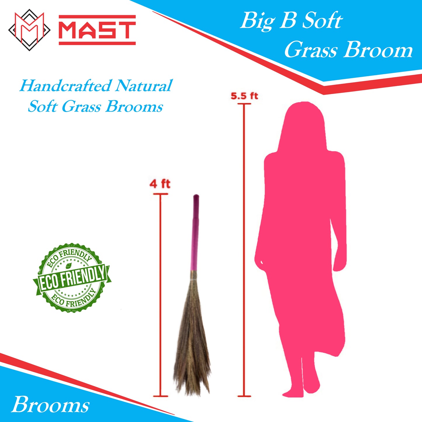 Mast Big B Natural Soft Grass Broom