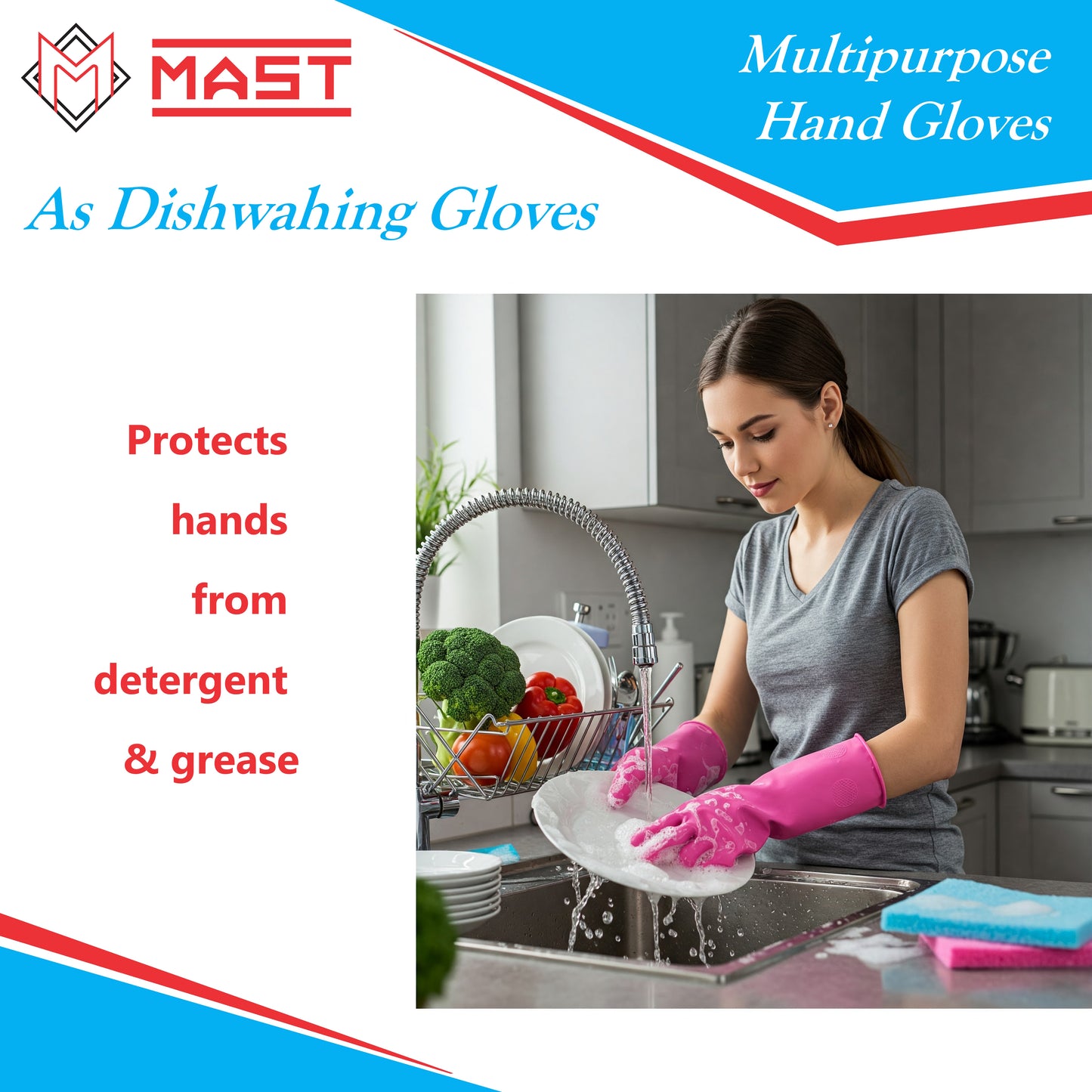 Mast Multipurpose Hand Gloves for Dishwashing, Cleaning, Gardening & More....