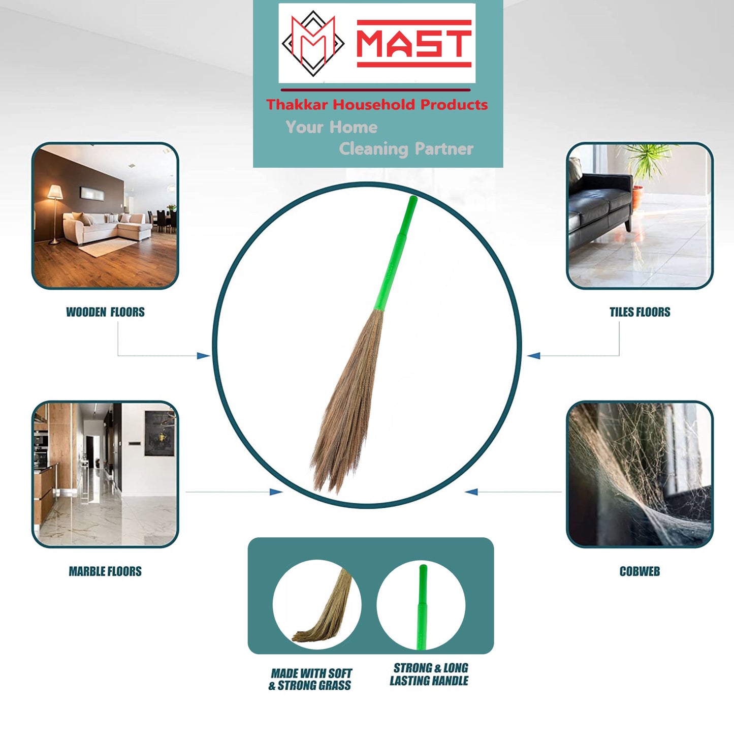 Mast Good Morning Natural Soft Grass Broom