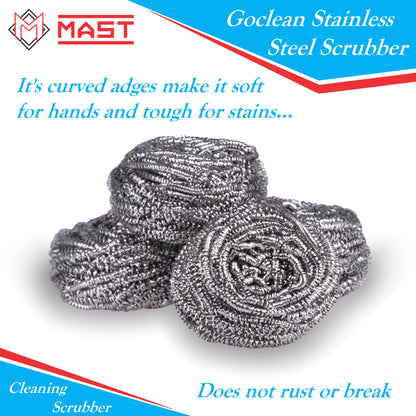 Mast Stainless Steel Utensils Scrubber (Pack of 12 Scrubbers)