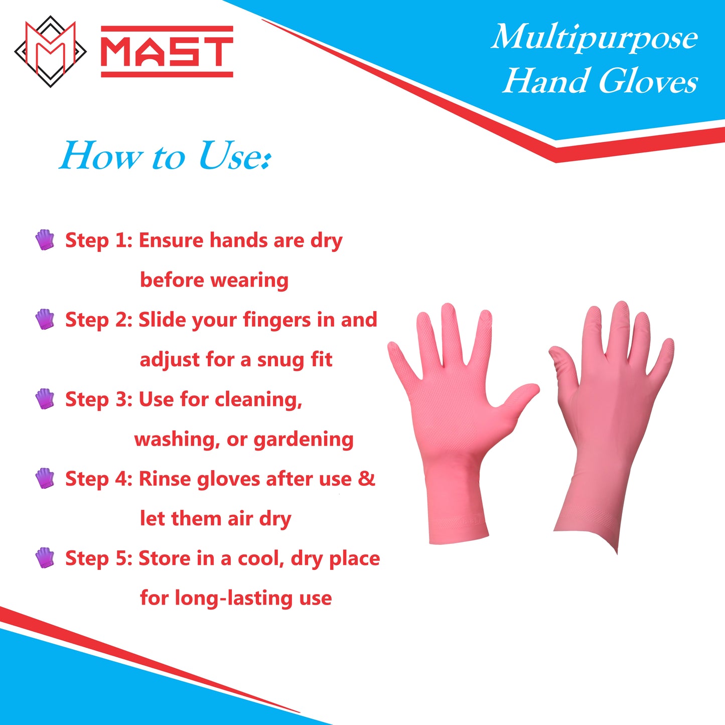 Mast Multipurpose Hand Gloves for Dishwashing, Cleaning, Gardening & More....
