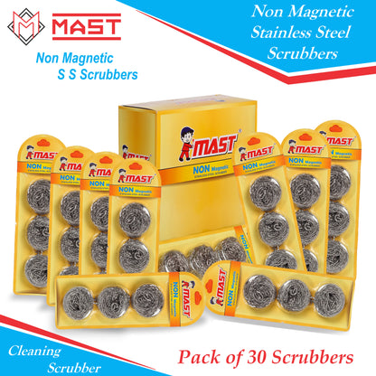Non-Magnetic Stainless Steel Scrubber for Cleaning, Pots, Pans, Ovens, Bar-B-Queue Grills, Dishes