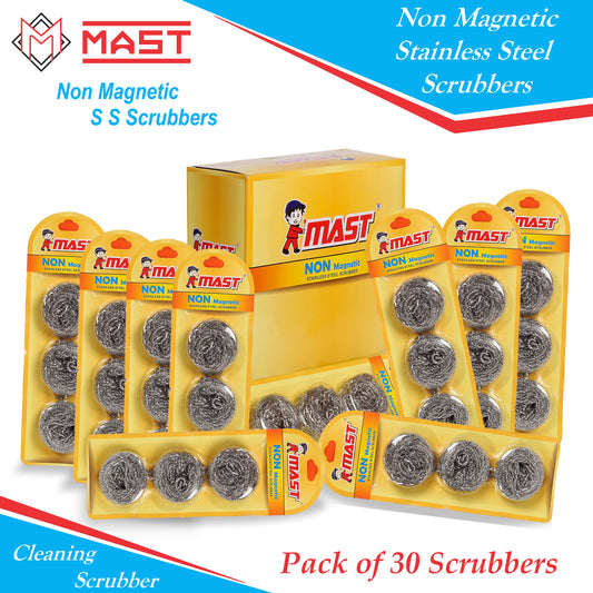 Non-Magnetic Stainless Steel Scrubber for Cleaning, Pots, Pans, Ovens, Bar-B-Queue Grills, Dishes