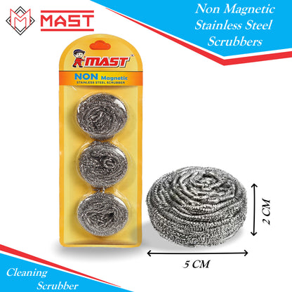 Non-Magnetic Stainless Steel Scrubber for Cleaning, Pots, Pans, Ovens, Bar-B-Queue Grills, Dishes