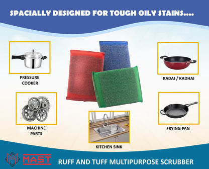 Mast Ruff and Tuff Multipurpose Steel Foam Pad Kitchen Scrubber