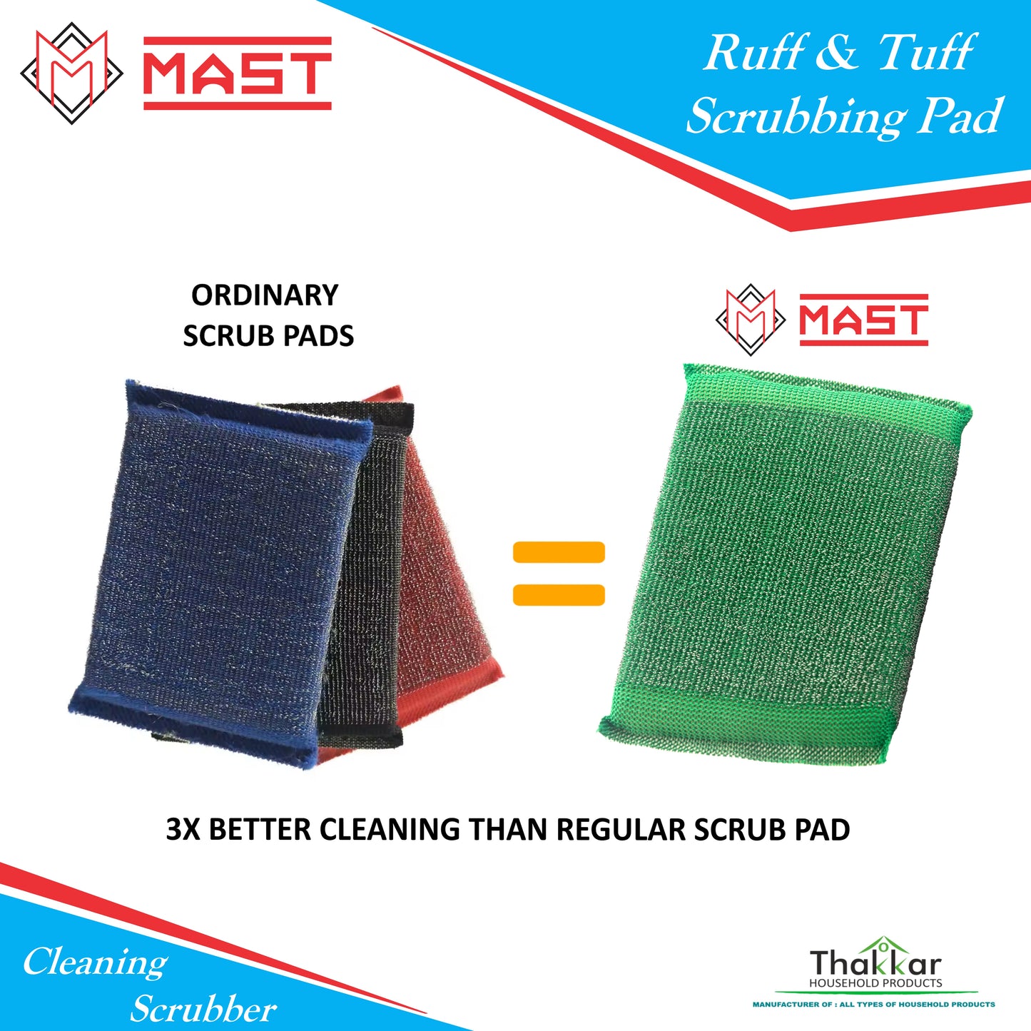 Mast Ruff and Tuff Multipurpose Steel Foam Pad Kitchen Scrubber