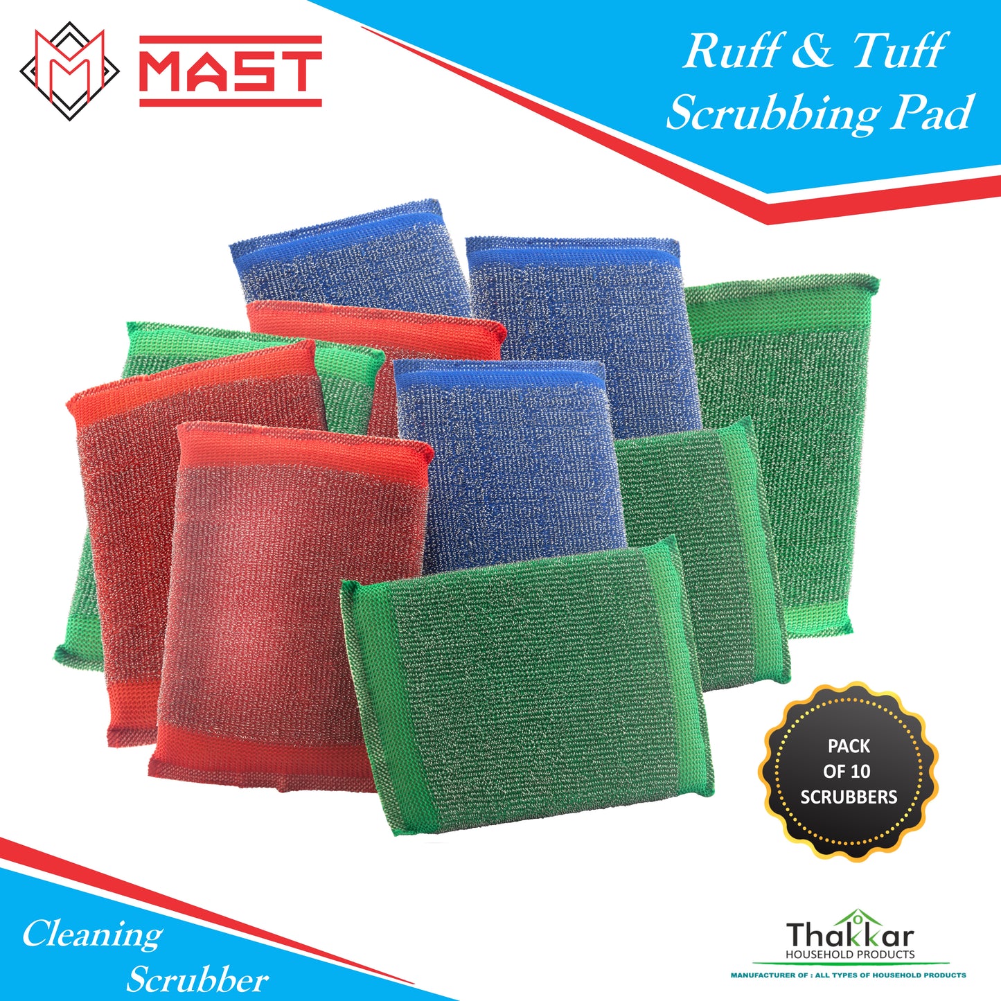 Mast Ruff and Tuff Multipurpose Steel Foam Pad Kitchen Scrubber