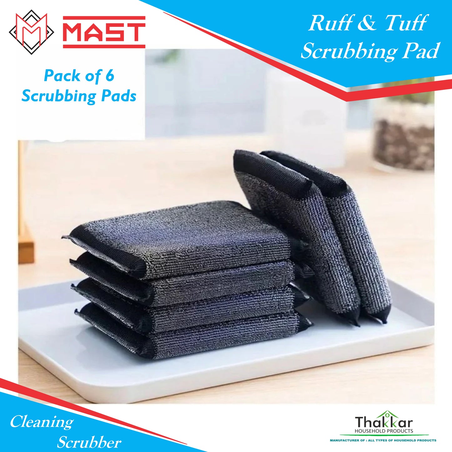 Mast Ruff and Tuff Multipurpose Steel Foam Pad Kitchen Scrubber