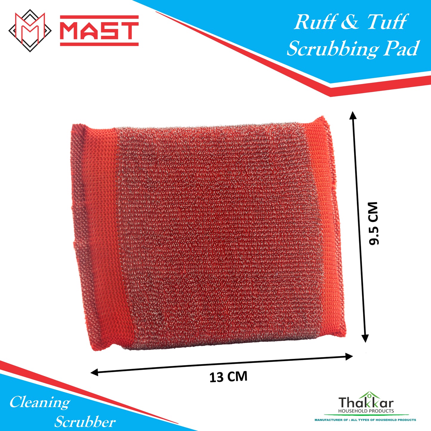 Mast Ruff and Tuff Multipurpose Steel Foam Pad Kitchen Scrubber