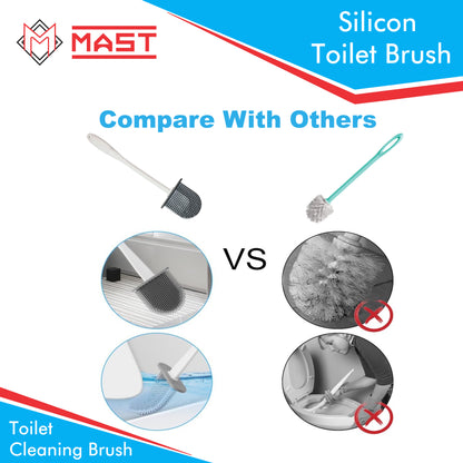 Mast Silicon Bristles Toilet Cleaning Brush| Blue | Pack of 2