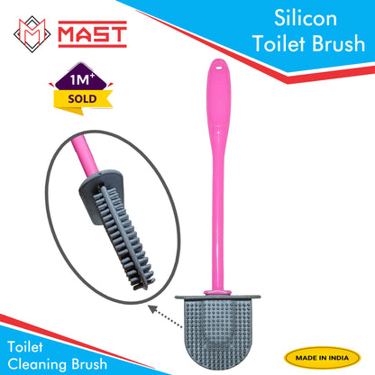 Mast Silicon Bristles Toilet Cleaning Brush| Blue | Pack of 2
