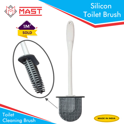 Mast Silicon Bristles Toilet Cleaning Brush| Blue | Pack of 2