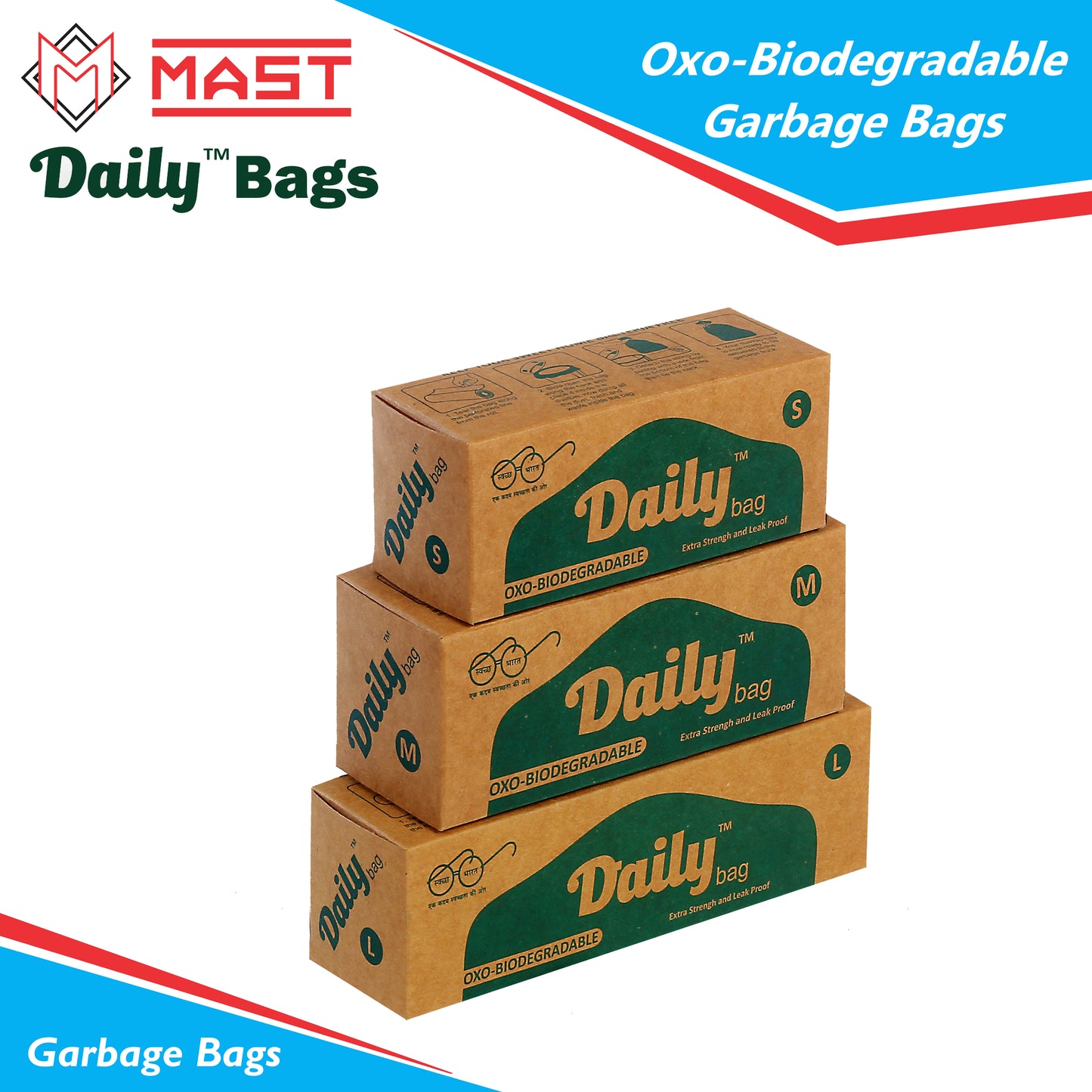 Mast Daily 17 X 19 Inches Bio-Degradable Garbage Bags