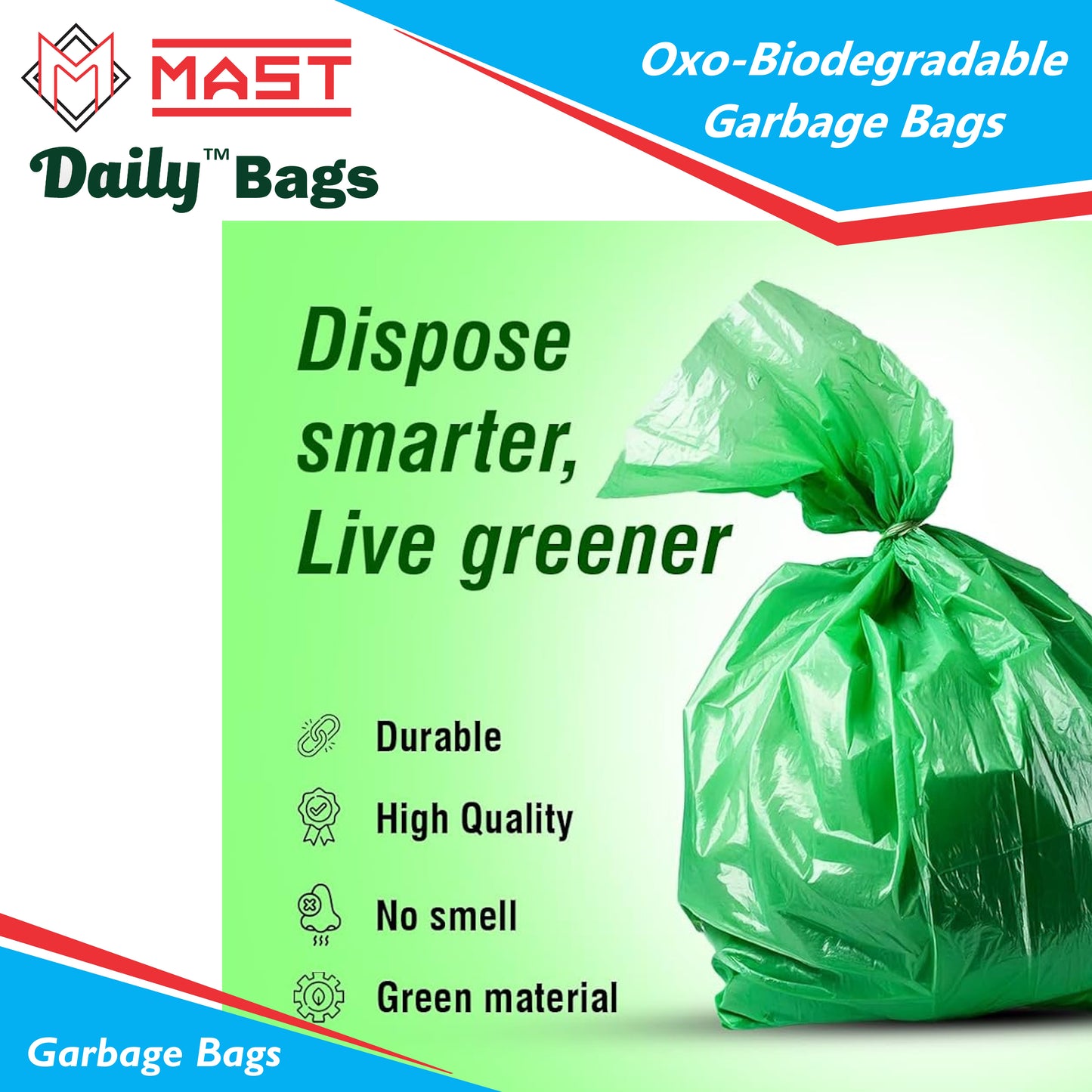 Mast Daily 17 X 19 Inches Bio-Degradable Garbage Bags
