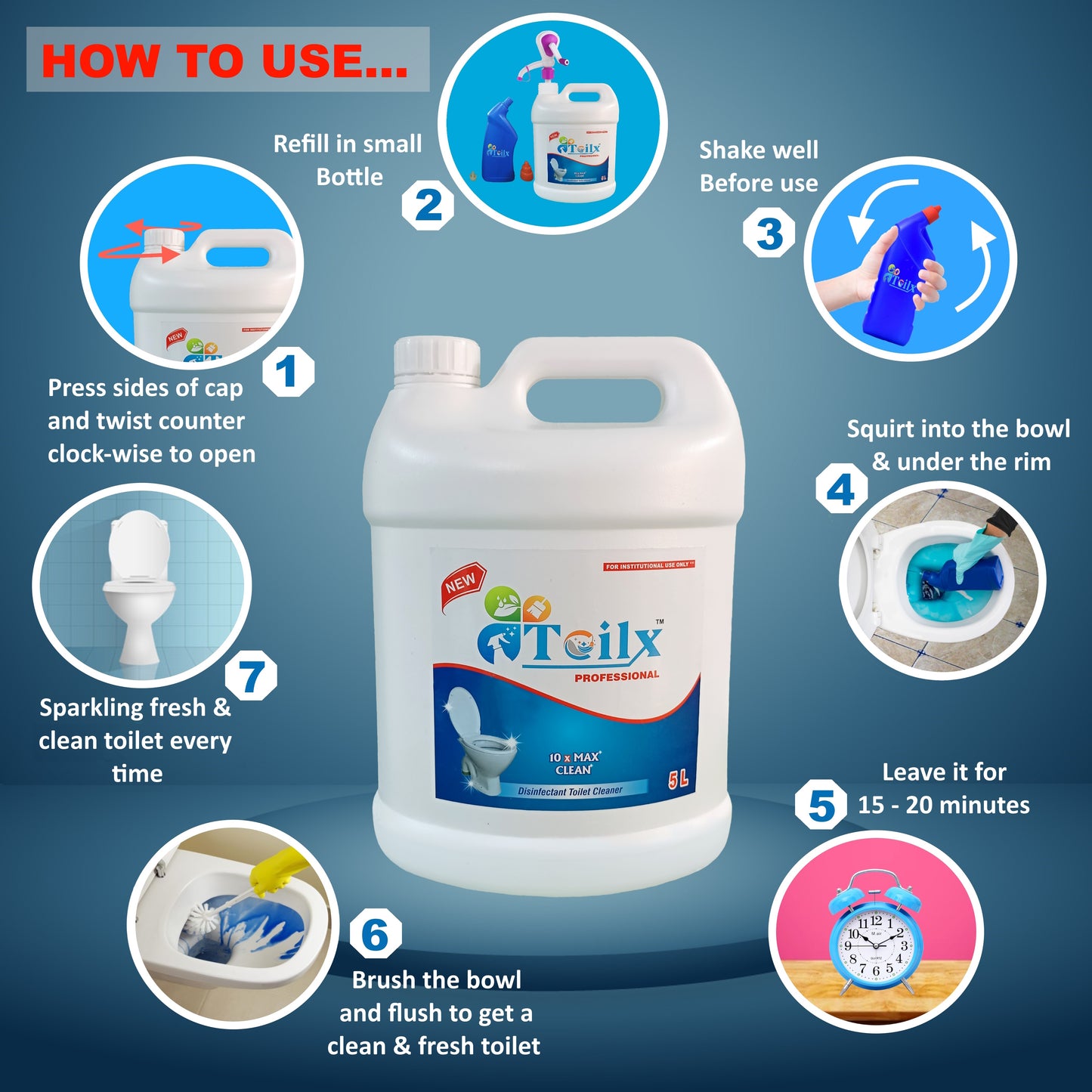 Toilx Toilet Cleaner 5 Ltr Pack
