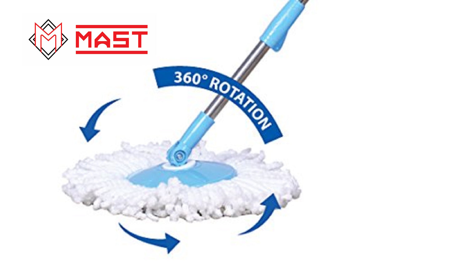 Mast Eco Magic Spin Mop with Stainless Steel Handle & 2 Microfiber Refills