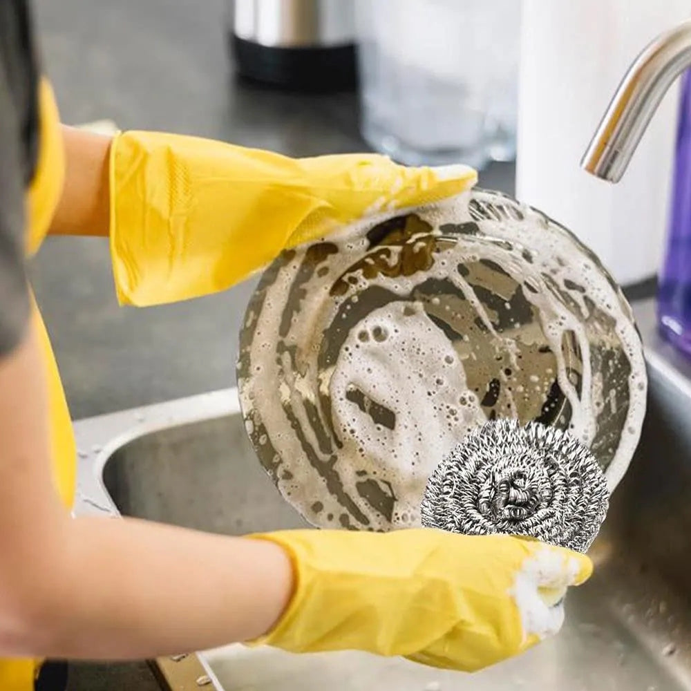 Non-Magnetic Stainless Steel Scrubber for Cleaning, Pots, Pans, Ovens, Bar-B-Queue Grills, Dishes